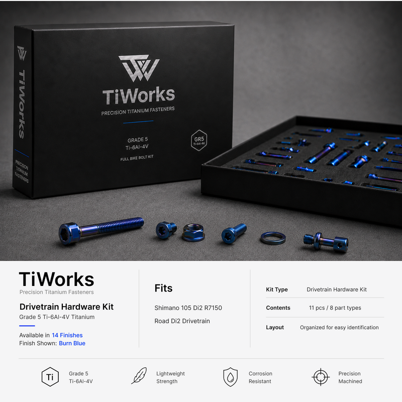 Shimano 105 Di2 R7150 Titanium Drivetrain Bolt Kit - main product image