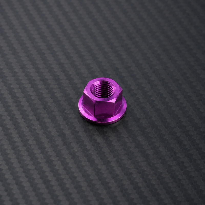 M12 x 1.25 Titanium Hex Flange Nut - Purple