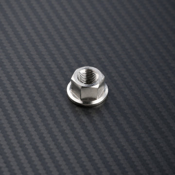 M12 x 1.25 Titanium Hex Flange Nut - Raw Titanium