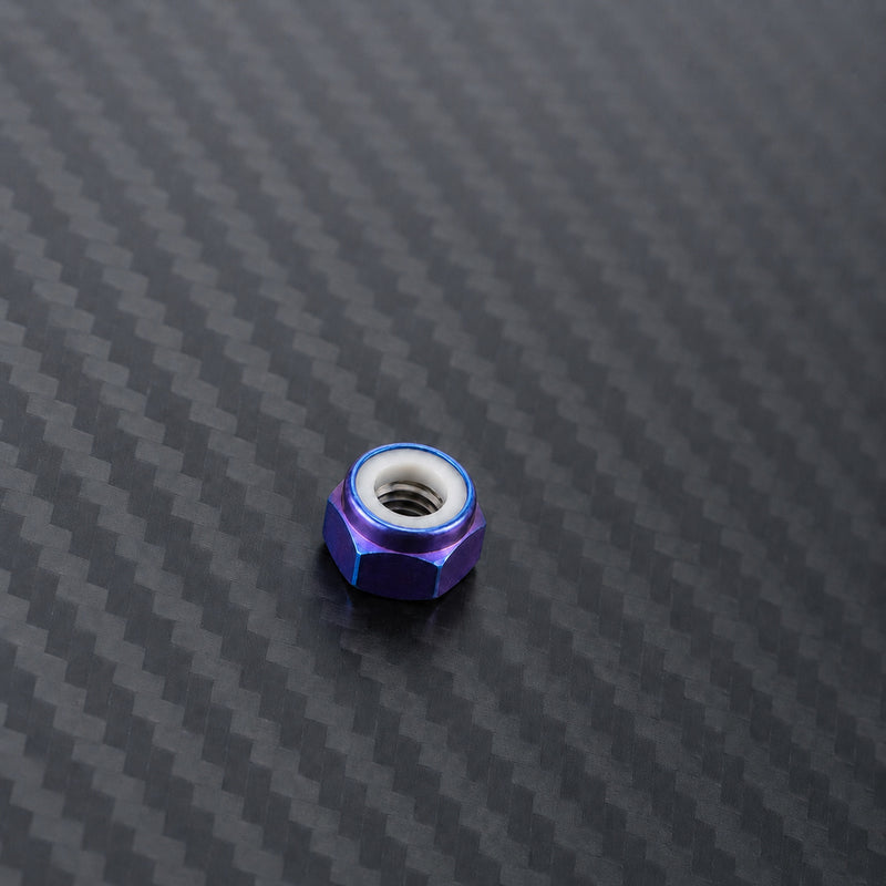 M8 Titanium Nylon Lock Nut - Blue Purple