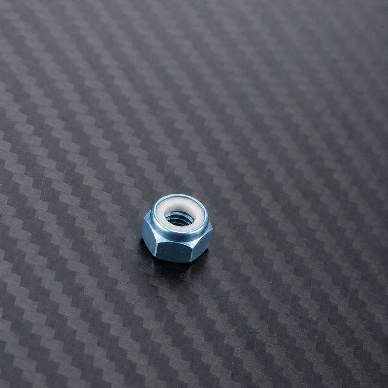 M6 Titanium Nylon Lock Nut - Ice Blue