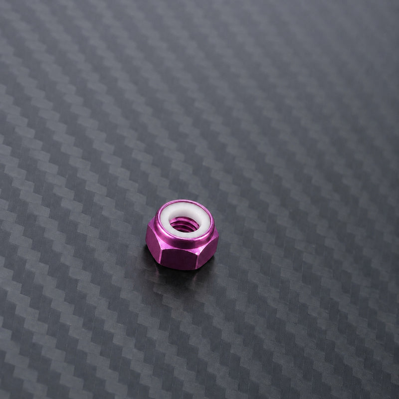 M8 Titanium Nylon Lock Nut - Magenta