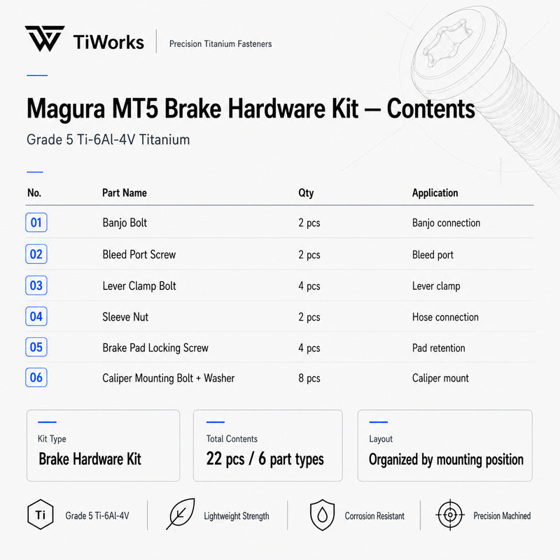 Magura MT5 Titanium Disc Brake Bolt Kit - main product image