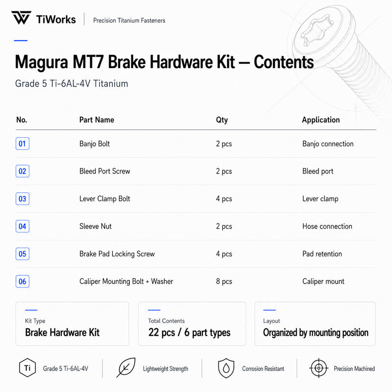 Magura MT7 Titanium Disc Brake Bolt Kit - main product image