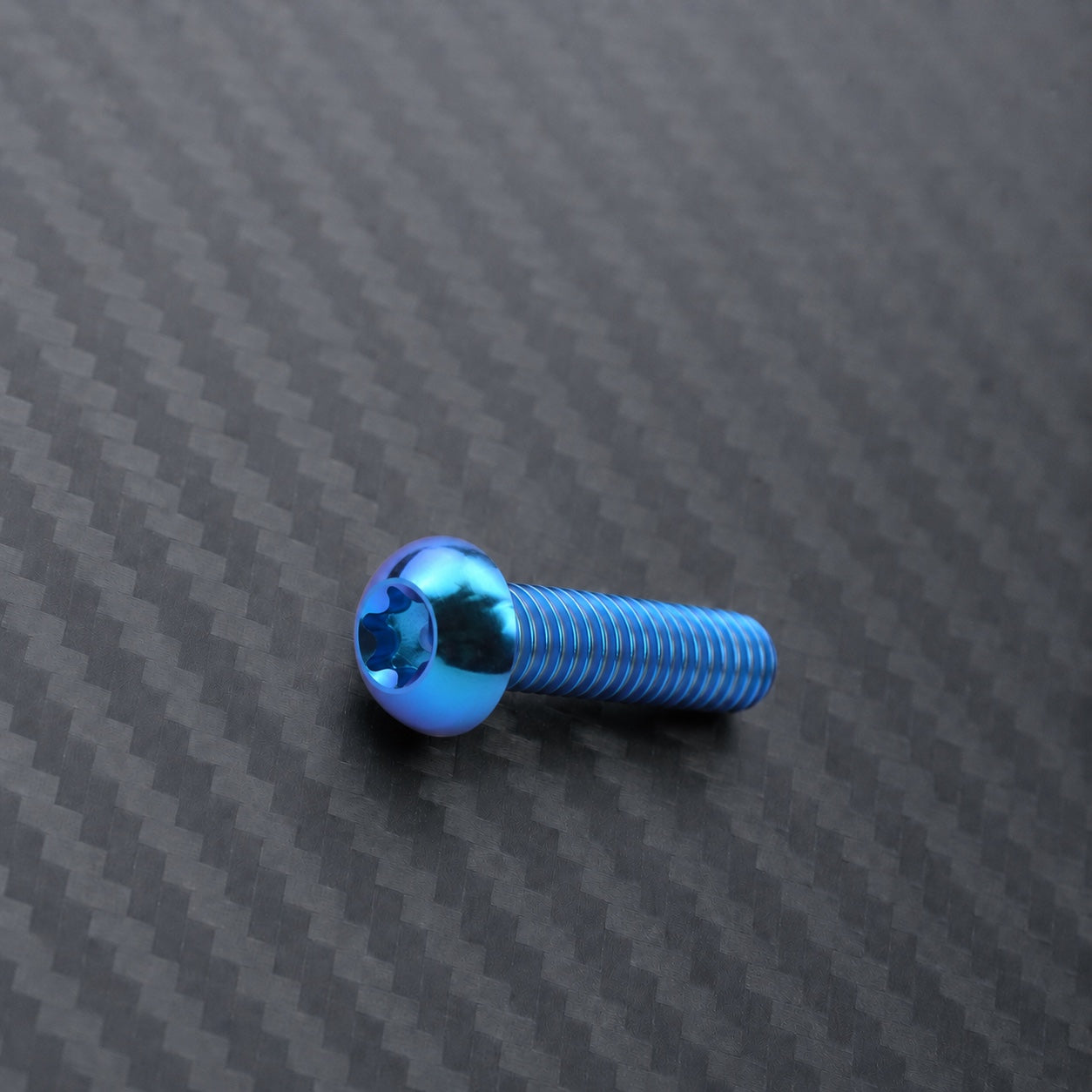 M8 Titanium Button Head Bolt – Aqua Blue