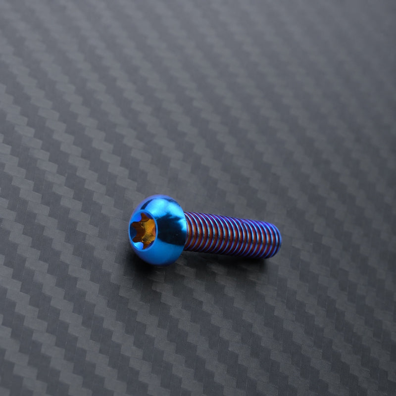 M5 Titanium Bottle Cage Bolt Set (12mm) - Burnt Blue
