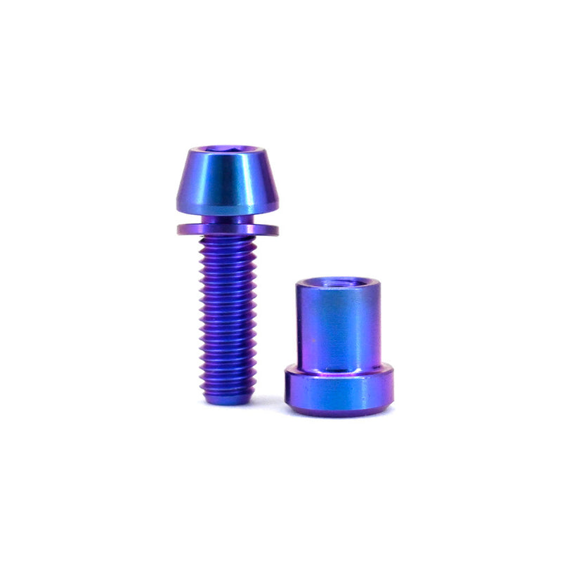 M5 Titanium Stem Clamp Bolt Set - Blue Purple