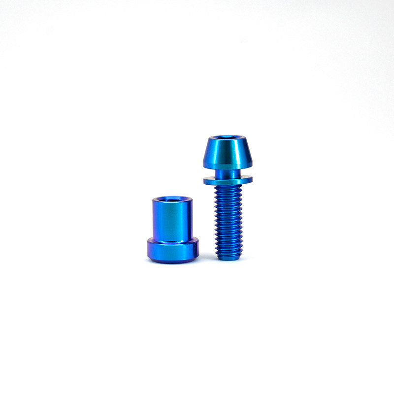 M5 Titanium Stem Clamp Bolt Set - Burnt Blue