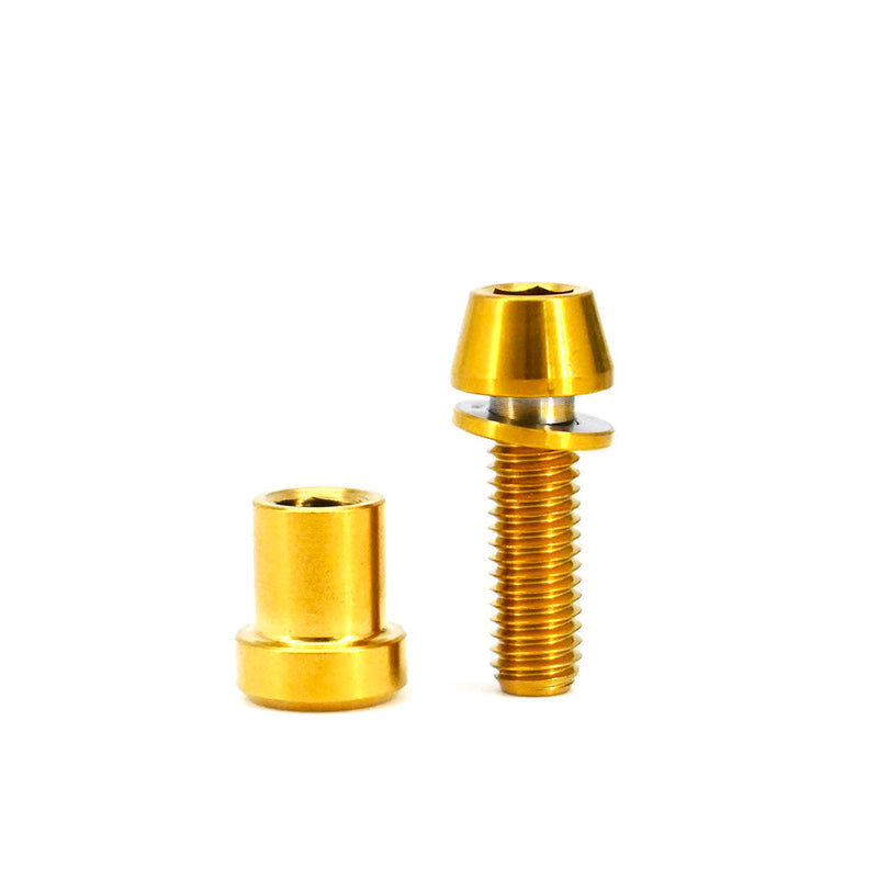 M5 Titanium Stem Clamp Bolt Set - Gold