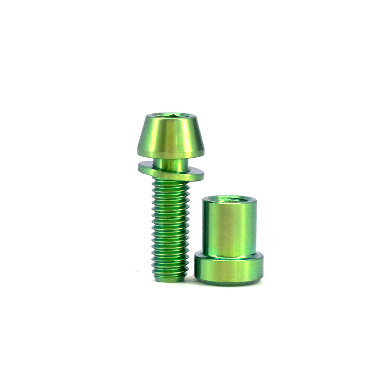 M5 Titanium Stem Clamp Bolt Set - Green