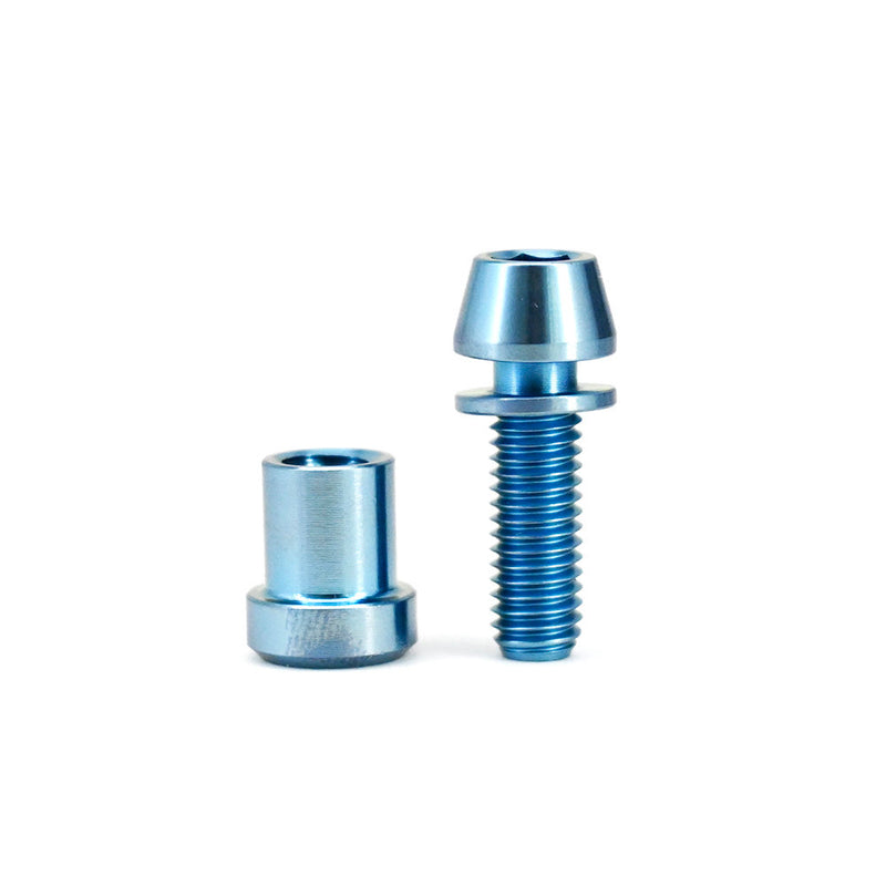 M5 Titanium Stem Clamp Bolt Set - Ice Blue