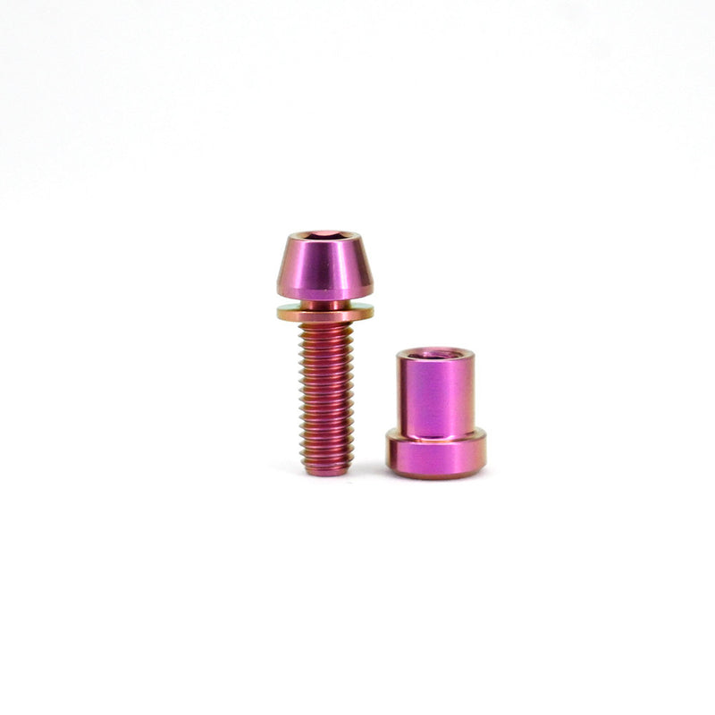 M5 Titanium Stem Clamp Bolt Set - Magenta