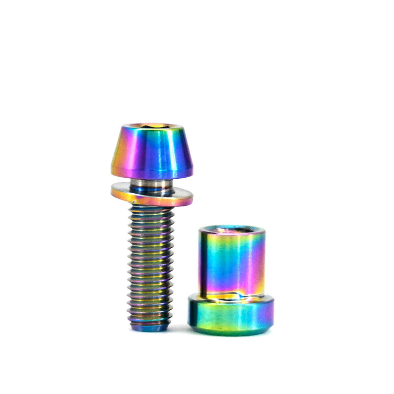 M5 Titanium Stem Clamp Bolt Set - Rainbow