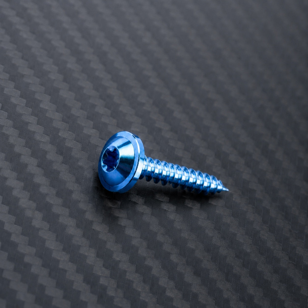 M6 Titanium Flanged Button Head Self-Tapping Screw – Aqua Blue