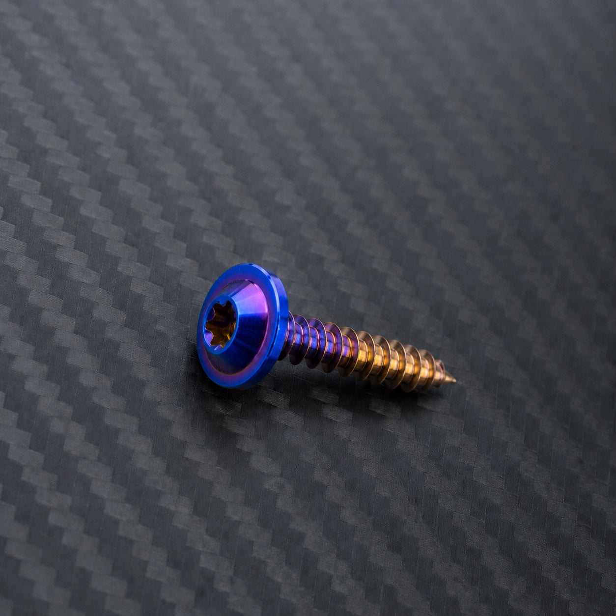 M6 Titanium Flanged Button Head Self-Tapping Screw – Burnt Blue