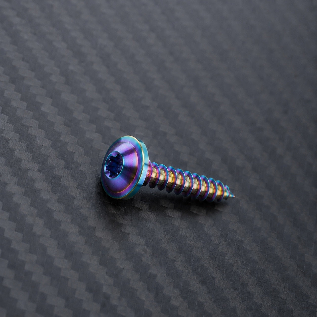 M6 Titanium Flanged Button Head Self-Tapping Screw – Rainbow