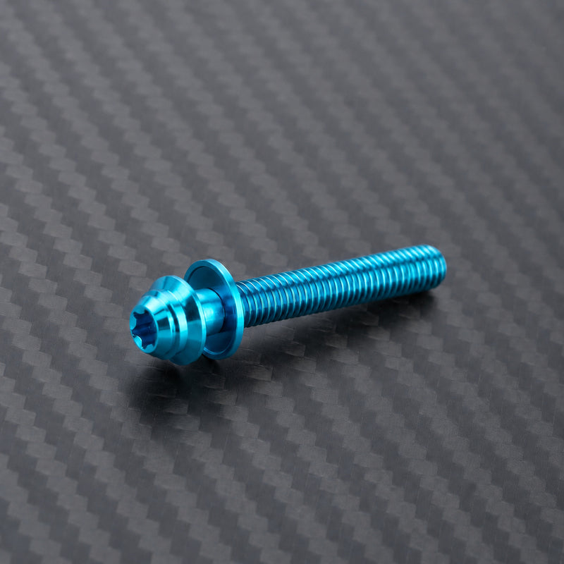 Titanium Flat Mount Caliper Bolt Hardware - Aqua Blue