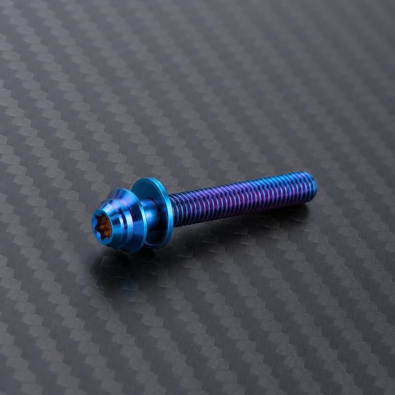 Titanium Flat Mount Caliper Bolt Hardware - Burnt Blue