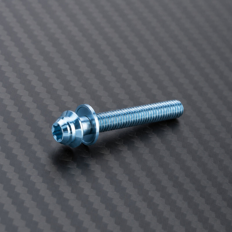 Titanium Flat Mount Caliper Bolt Hardware - Ice Blue