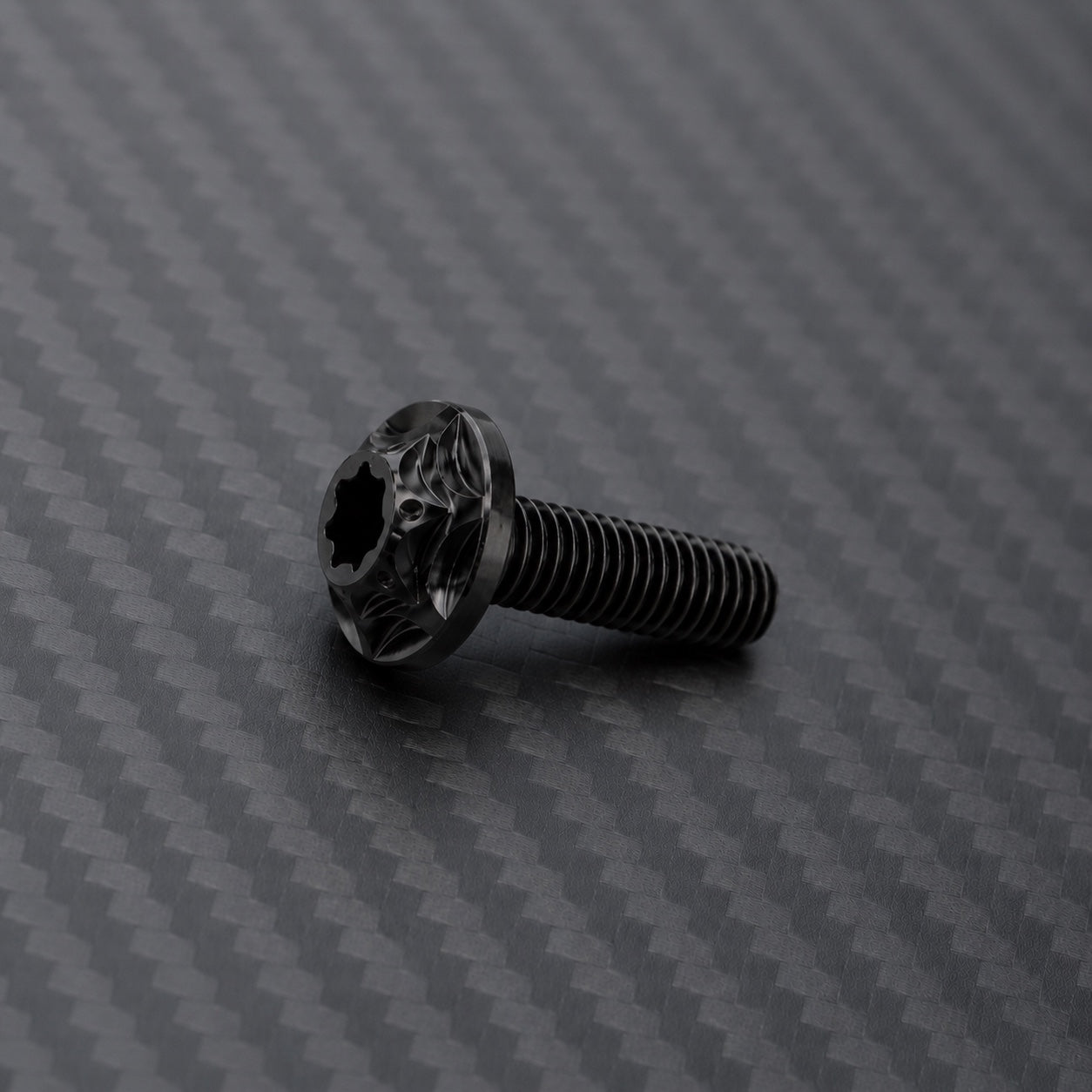 M8 Titanium Scalloped Flange Button Head Bolt – Black