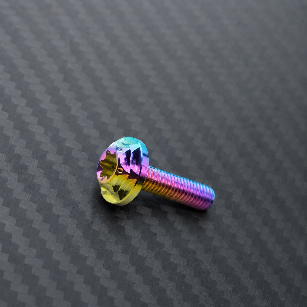 M8 Titanium Scalloped Flange Button Head Bolt – Candy Gloss