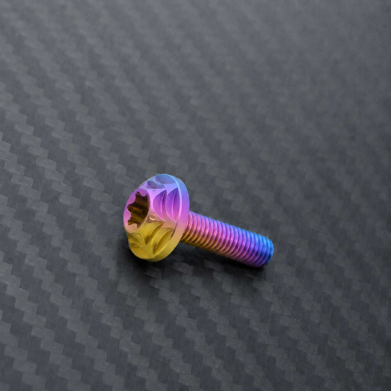 M8 Titanium Scalloped Flange Button Head Bolt – Candy Matte