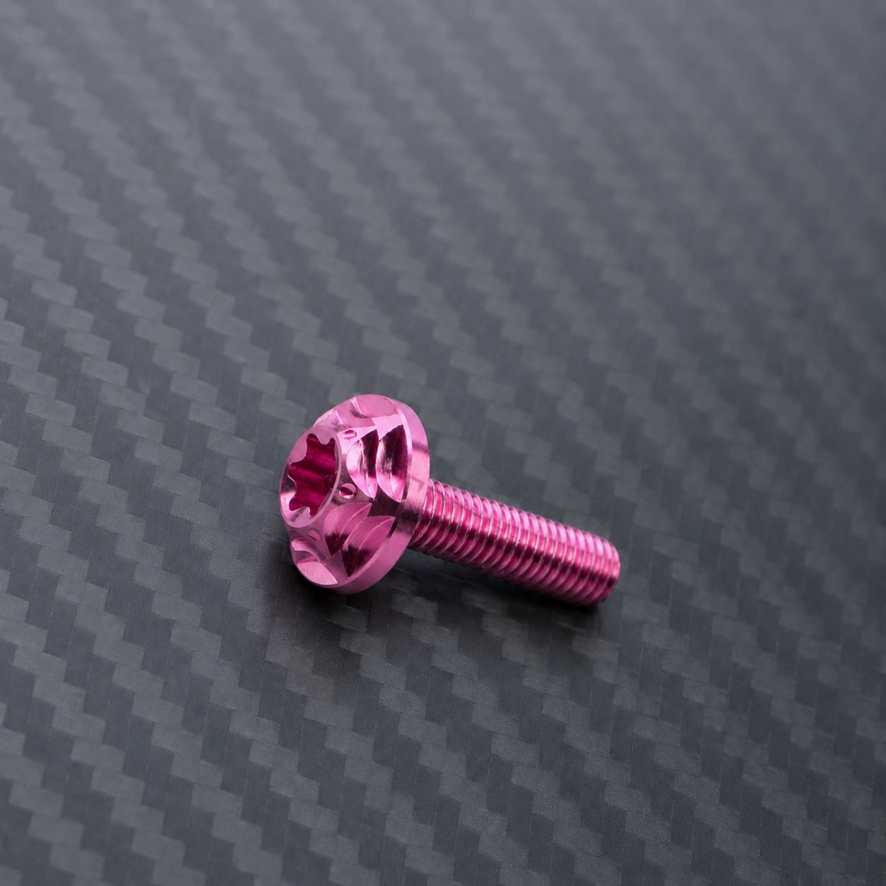 M8 Titanium Scalloped Flange Button Head Bolt – Champagne Pink