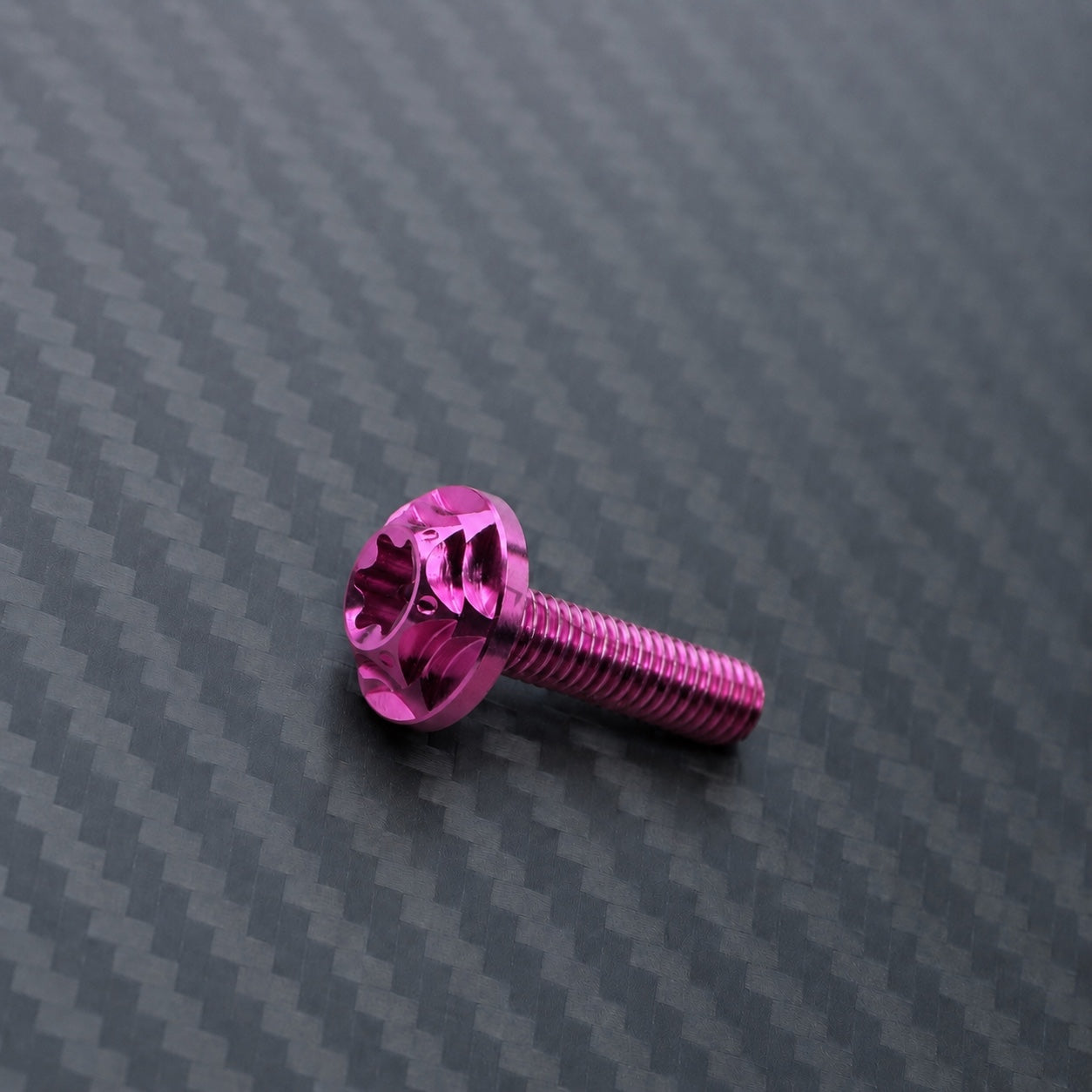 M8 Titanium Scalloped Flange Button Head Bolt – Magenta