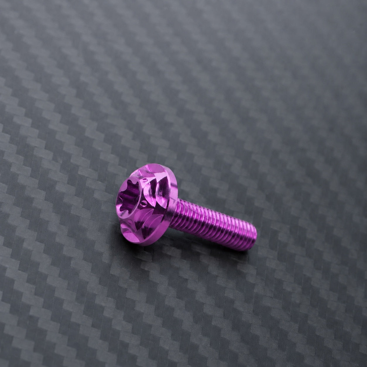 M8 Titanium Scalloped Flange Button Head Bolt – Purple