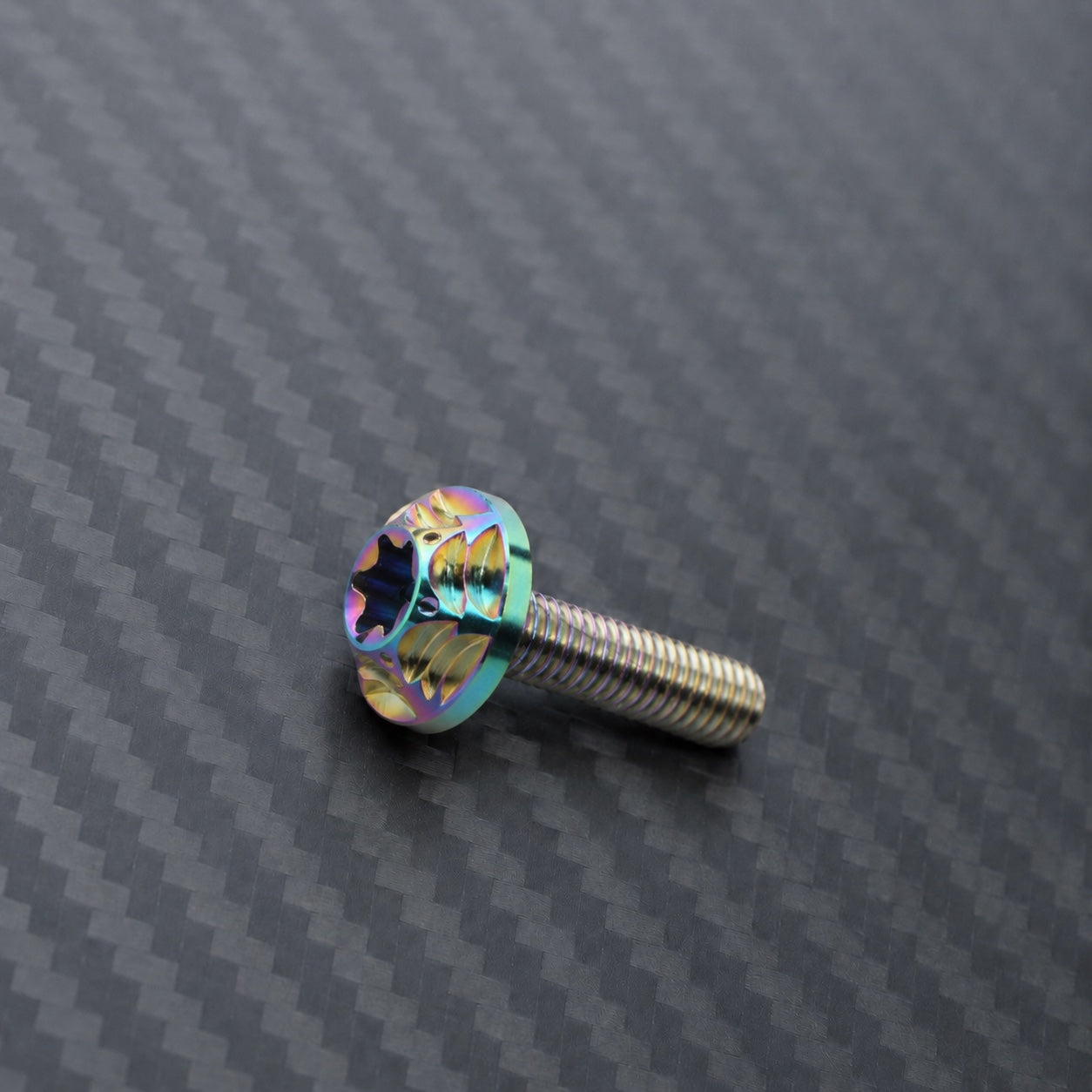 M8 Titanium Scalloped Flange Button Head Bolt – Rainbow