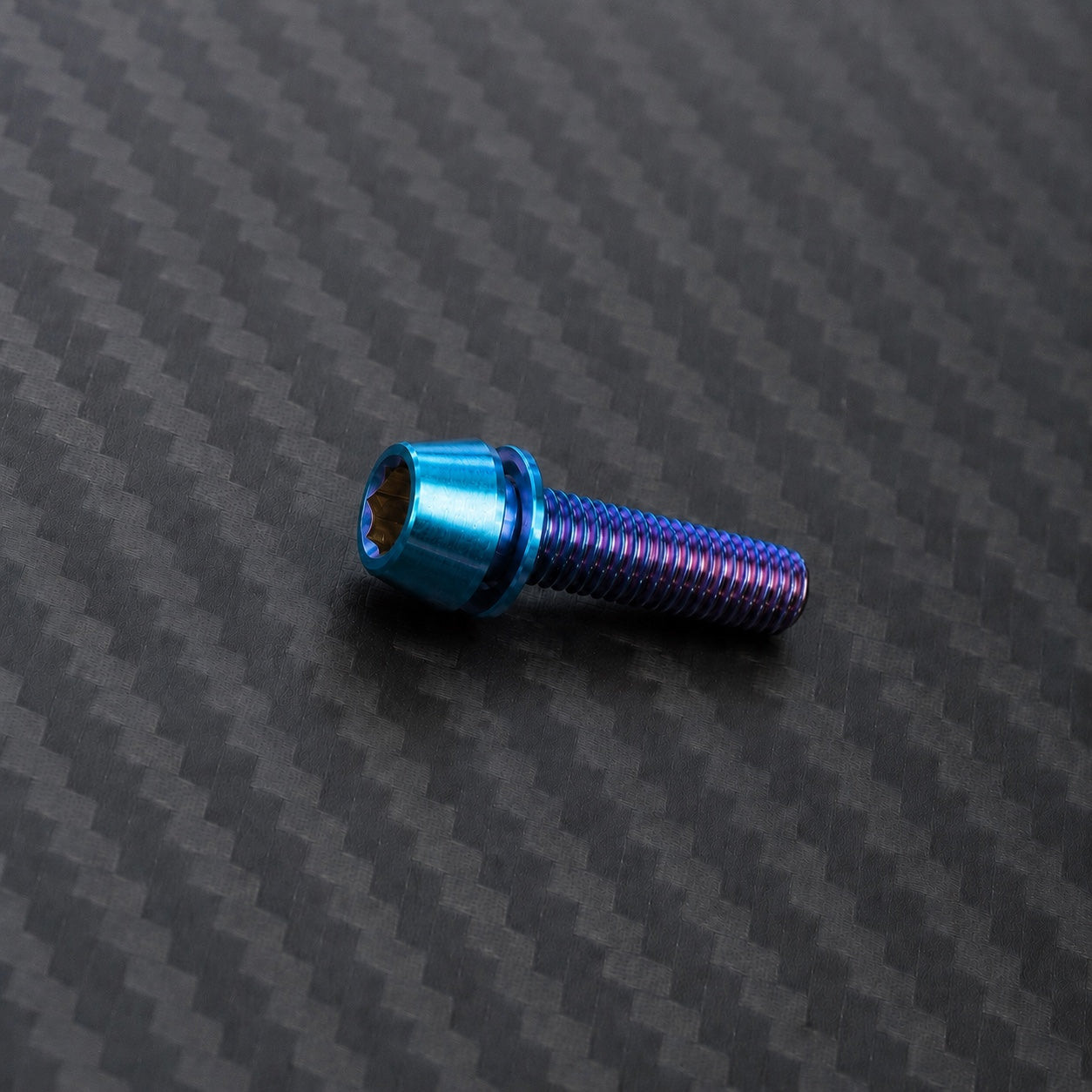 M5 Titanium Tapered Socket Cap Bolt – With Washer – Burnt Blue