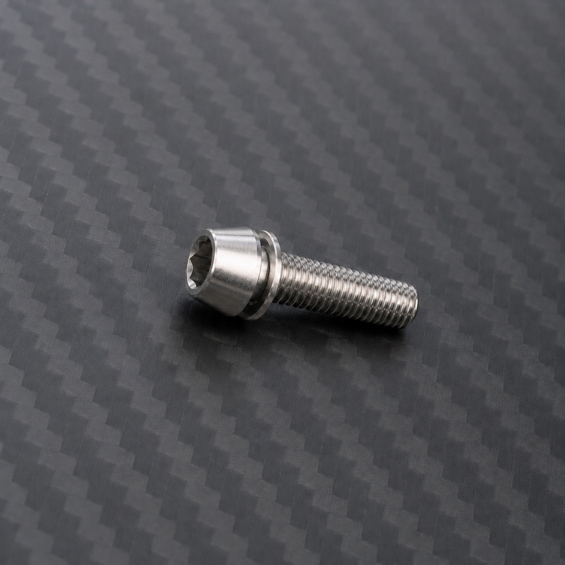 M5 Titanium Tapered Socket Cap Bolt – With Washer – Raw Titanium