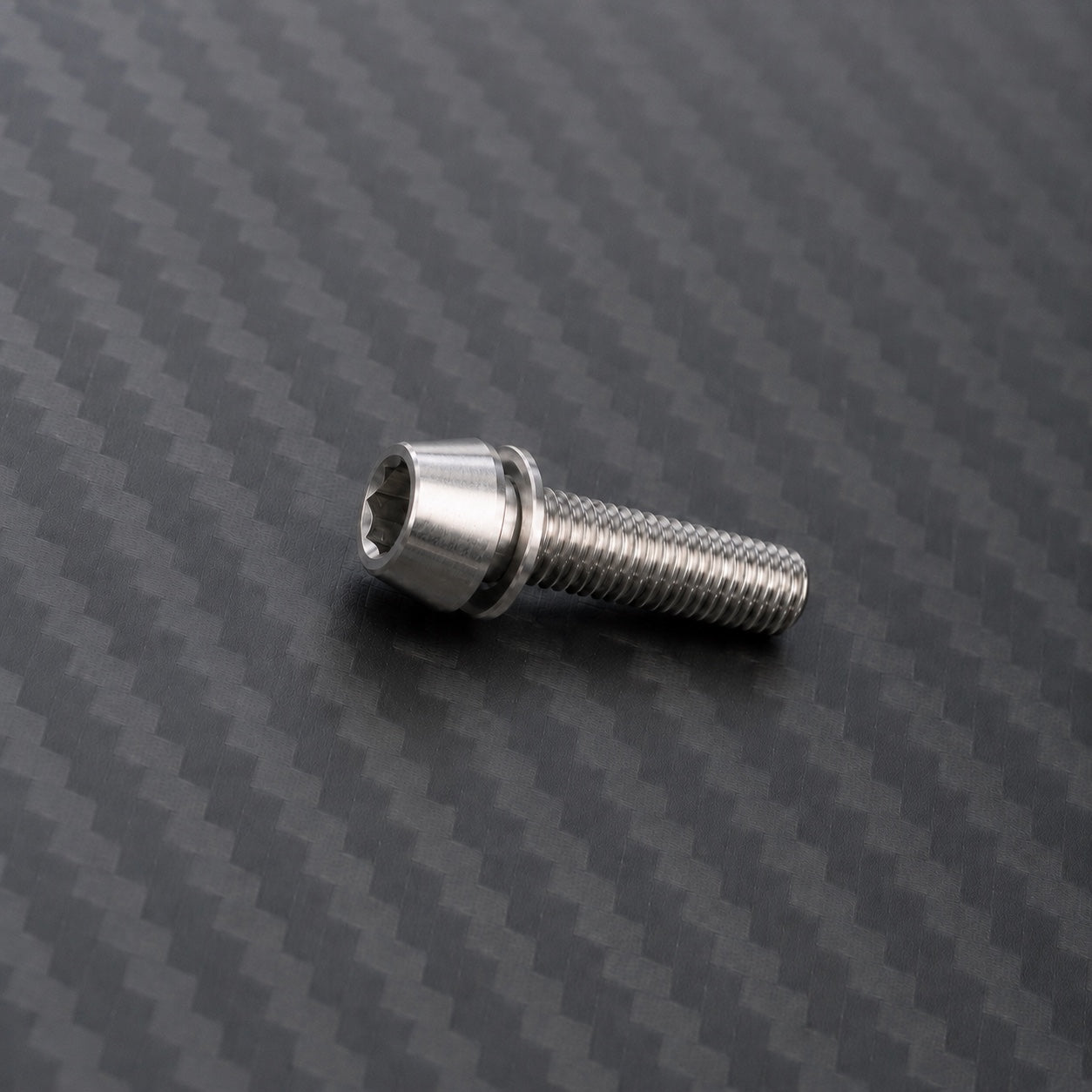 M5 Titanium Tapered Socket Cap Bolt – With Washer – Raw Titanium