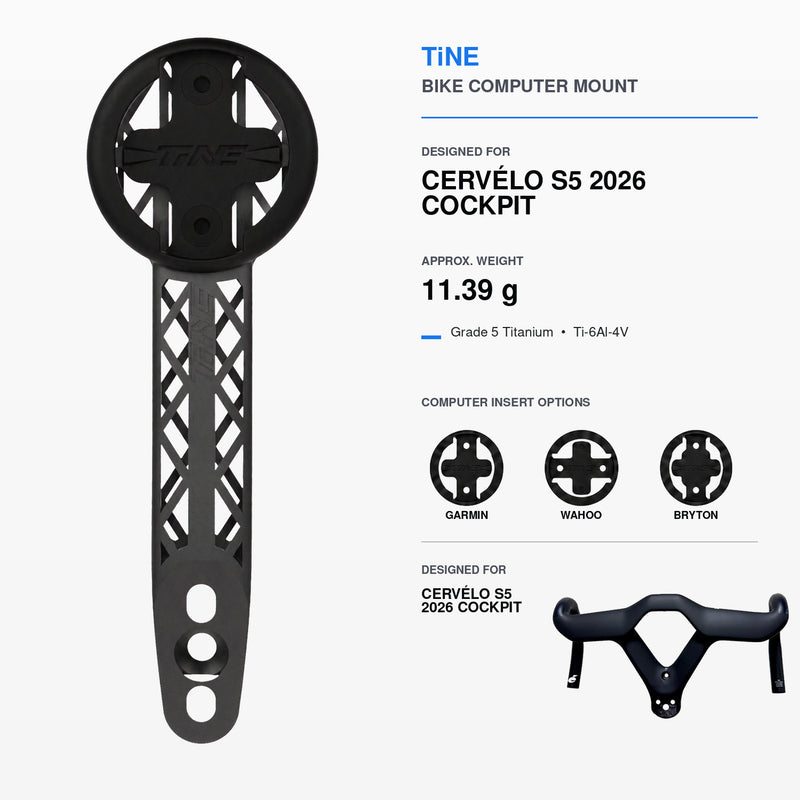 Titanium Computer Mount for Cervélo S5, Soloist & R5