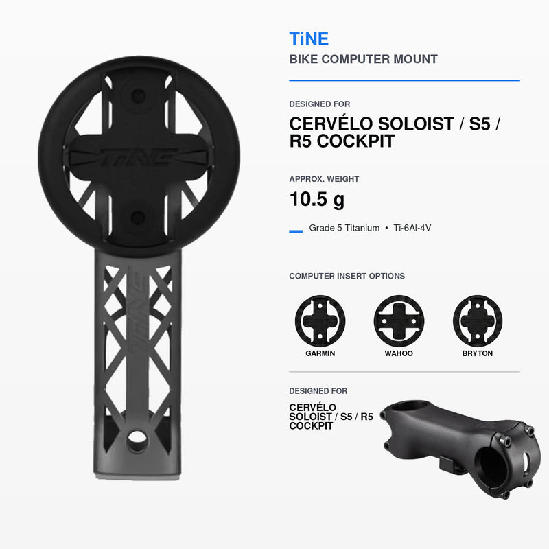 Titanium Computer Mount for Cervélo S5, Soloist & R5