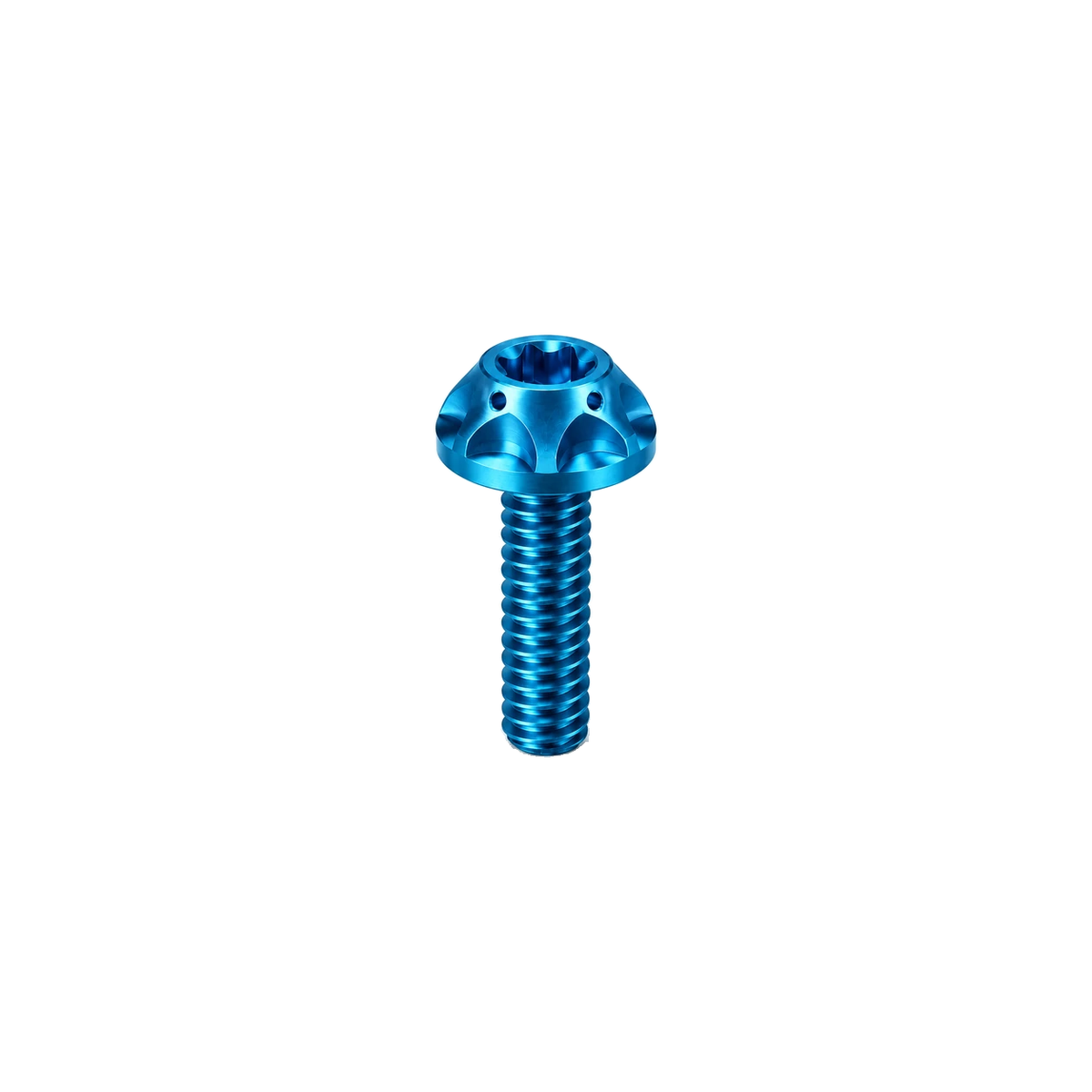 M4 Titanium Scalloped Flange Button Head Bolt — Aqua Blue