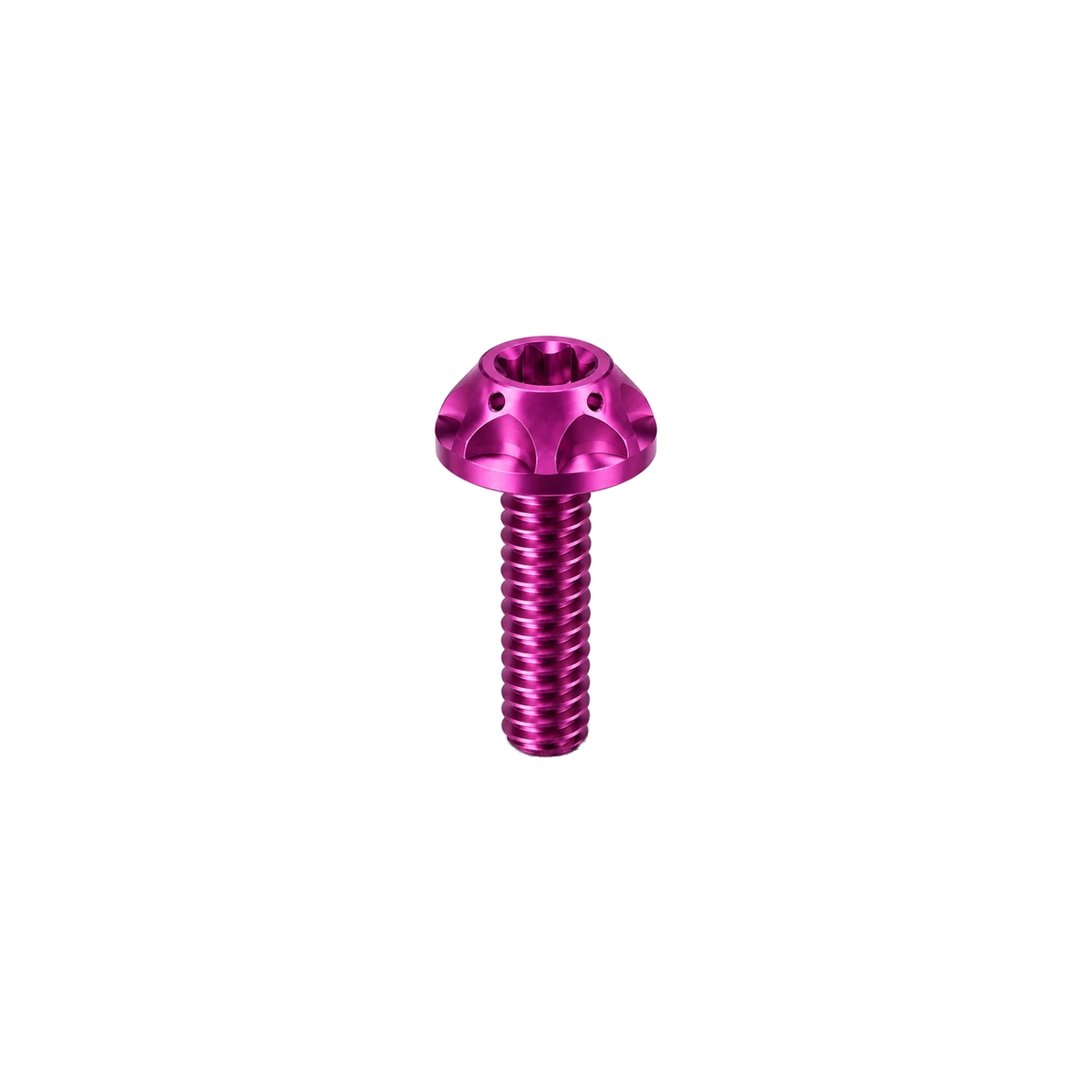 M4 Titanium Scalloped Flange Button Head Bolt — Magenta