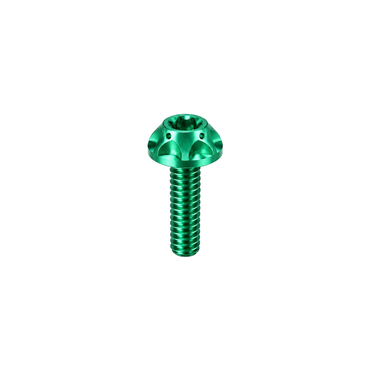 M4 Titanium Scalloped Flange Button Head Bolt — Green