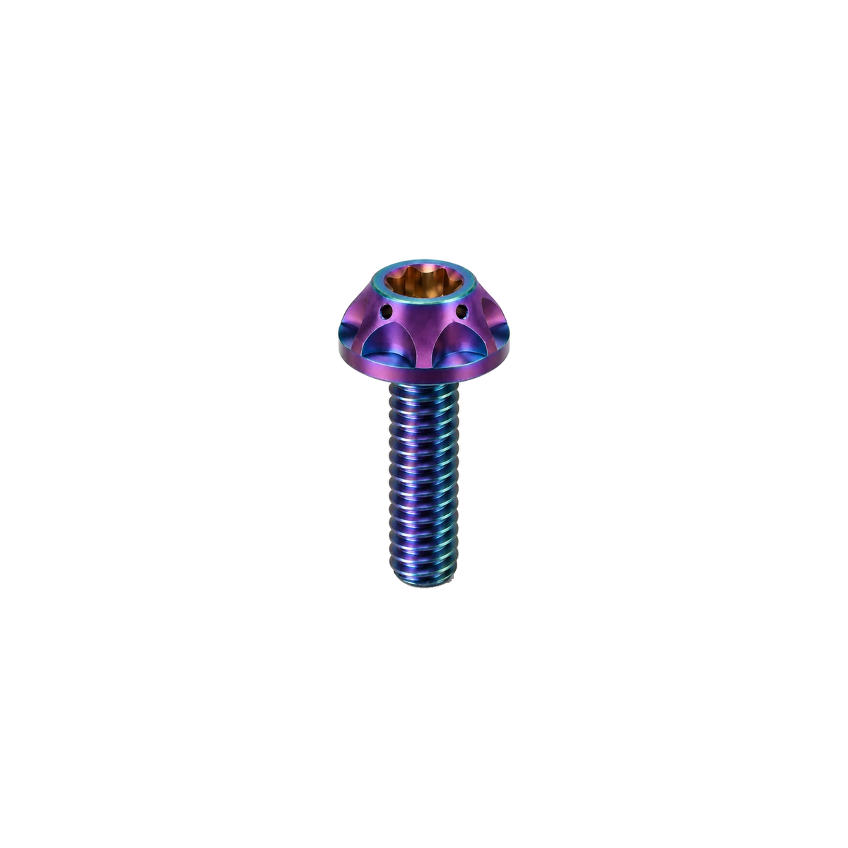 M4 Titanium Scalloped Flange Button Head Bolt — Rainbow