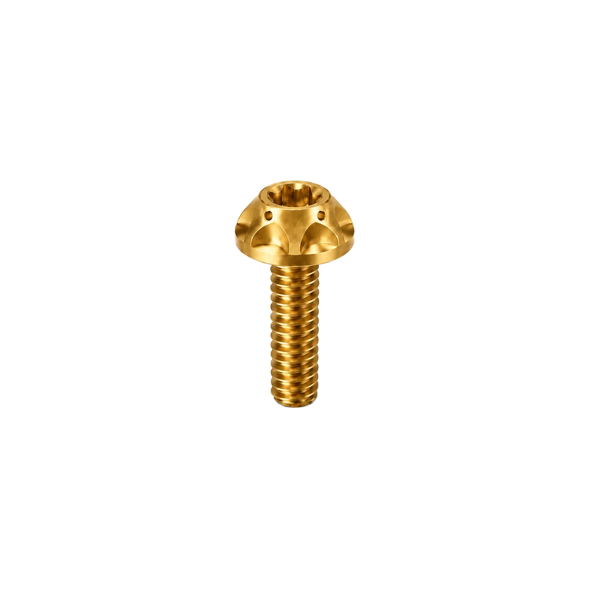 M4 Titanium Scalloped Flange Button Head Bolt — Gold
