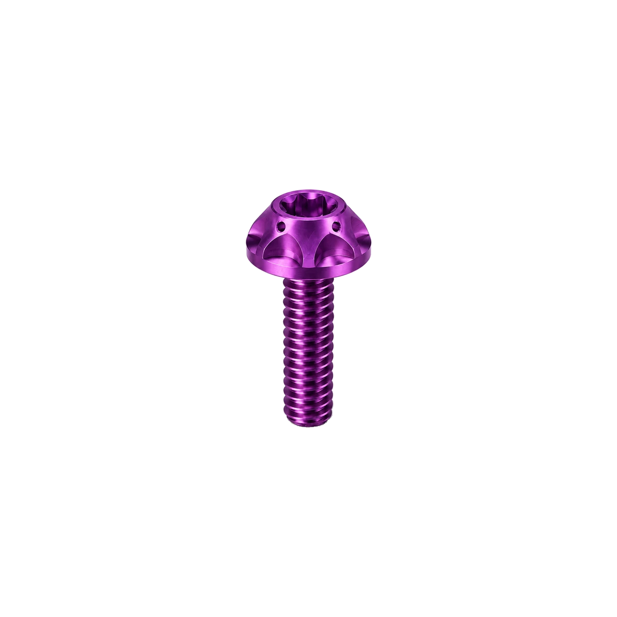 M5 Titanium Scalloped Flange Button Head Bolt — Purple