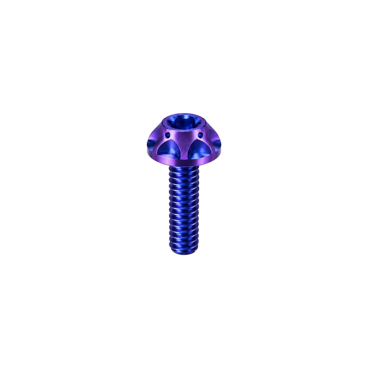 M5 Titanium Scalloped Flange Button Head Bolt — Blue Purple