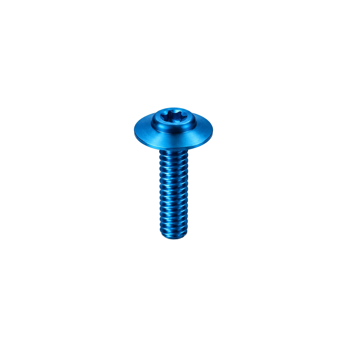 M5 Titanium Large Flange Button Head Bolt — Aqua Blue