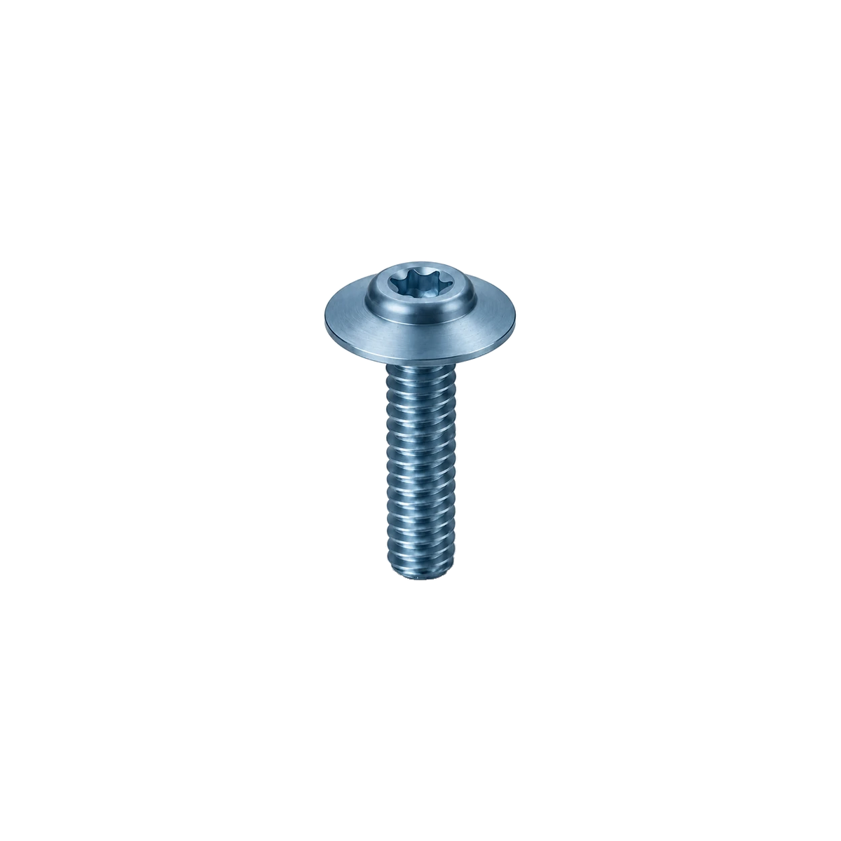 M5 Titanium Large Flange Button Head Bolt — Ice Blue