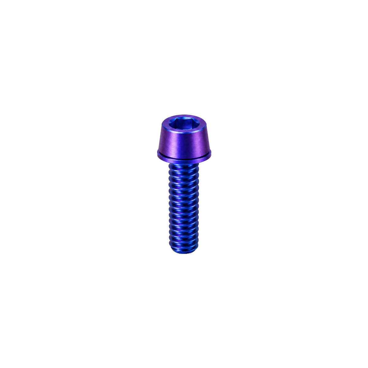 M5 Titanium Tapered Socket Cap Bolt – With Washer — Blue Purple