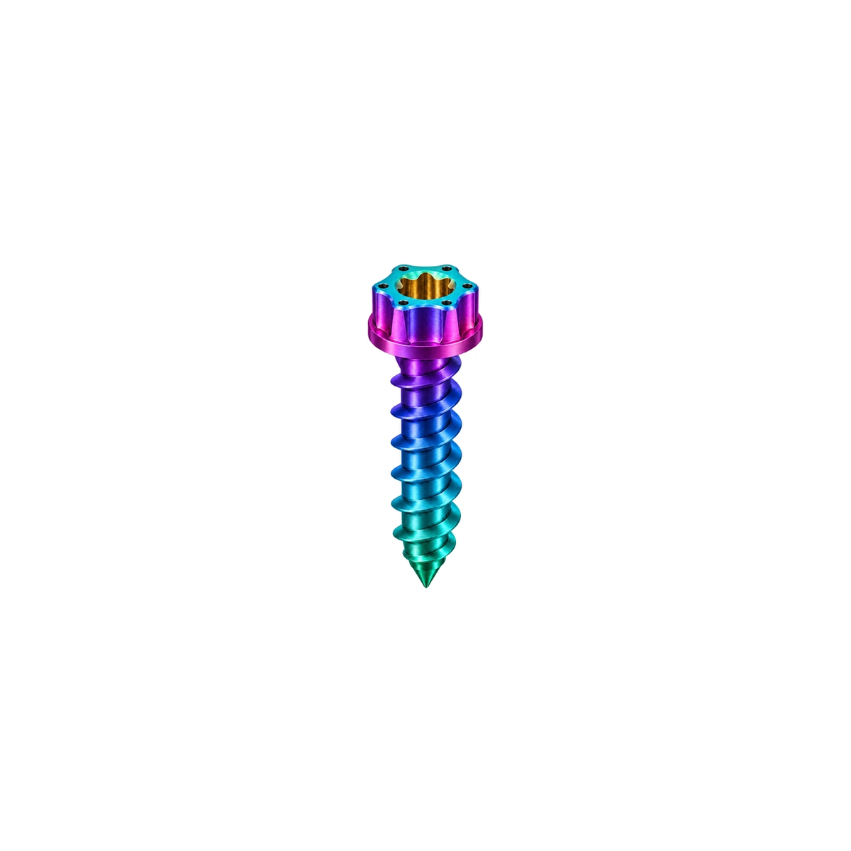 M5 Titanium Torx Flanged Head Self-Tapping Screw — Rainbow