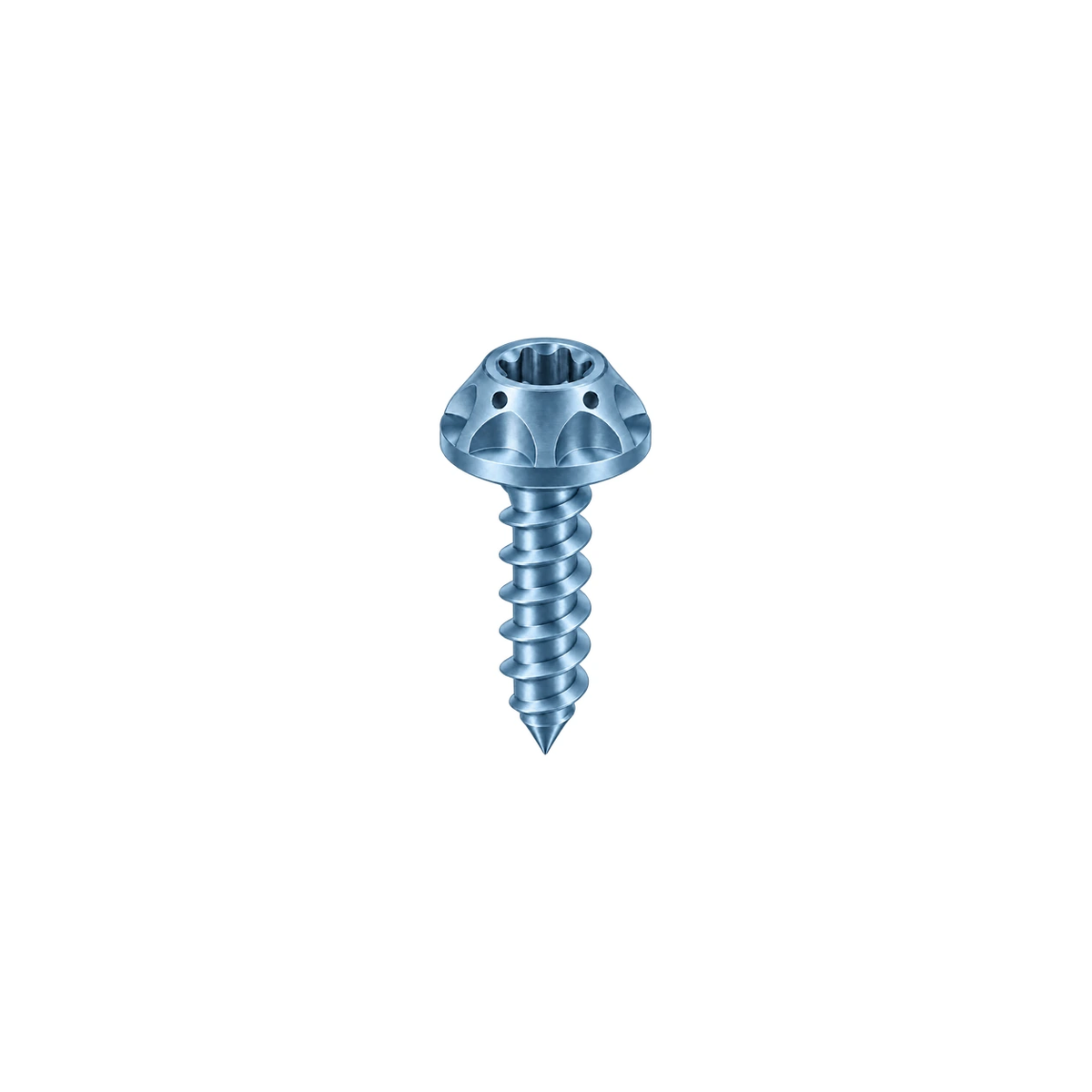 M5 Titanium Scalloped Flange Button Head Self-Tapping Screw — Ice Blue