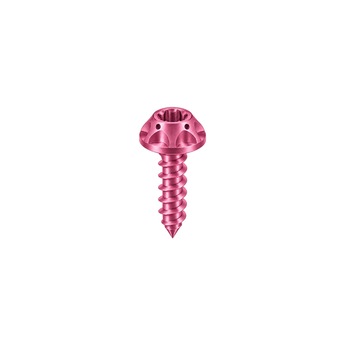 M5 Titanium Scalloped Flange Button Head Self-Tapping Screw — Champagne Pink