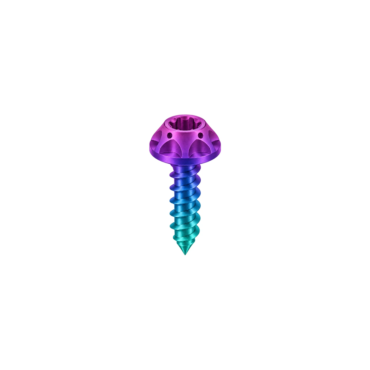 M5 Titanium Scalloped Flange Button Head Self-Tapping Screw — Candy Matte