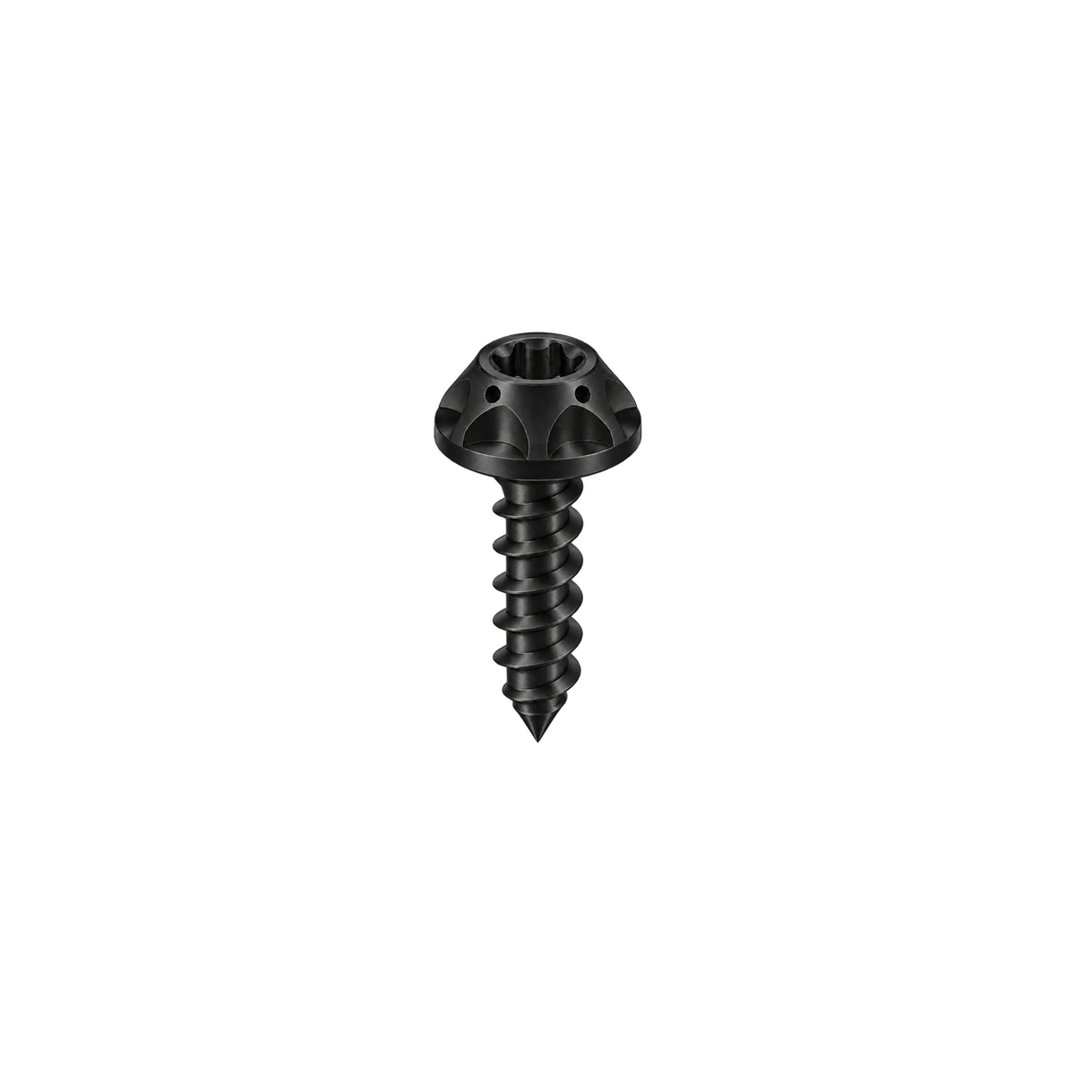 M5 Titanium Scalloped Flange Button Head Self-Tapping Screw — Black
